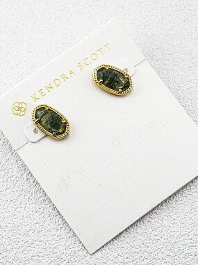 Kendra Scott Green Mixed Crystal Stud Earrings